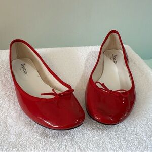 Repetto Red Patent Leather Ballet Flats, Size 40.5 / US 9.5